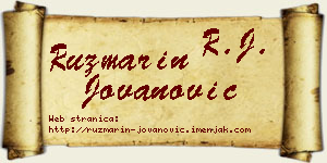 Ruzmarin Jovanović vizit kartica